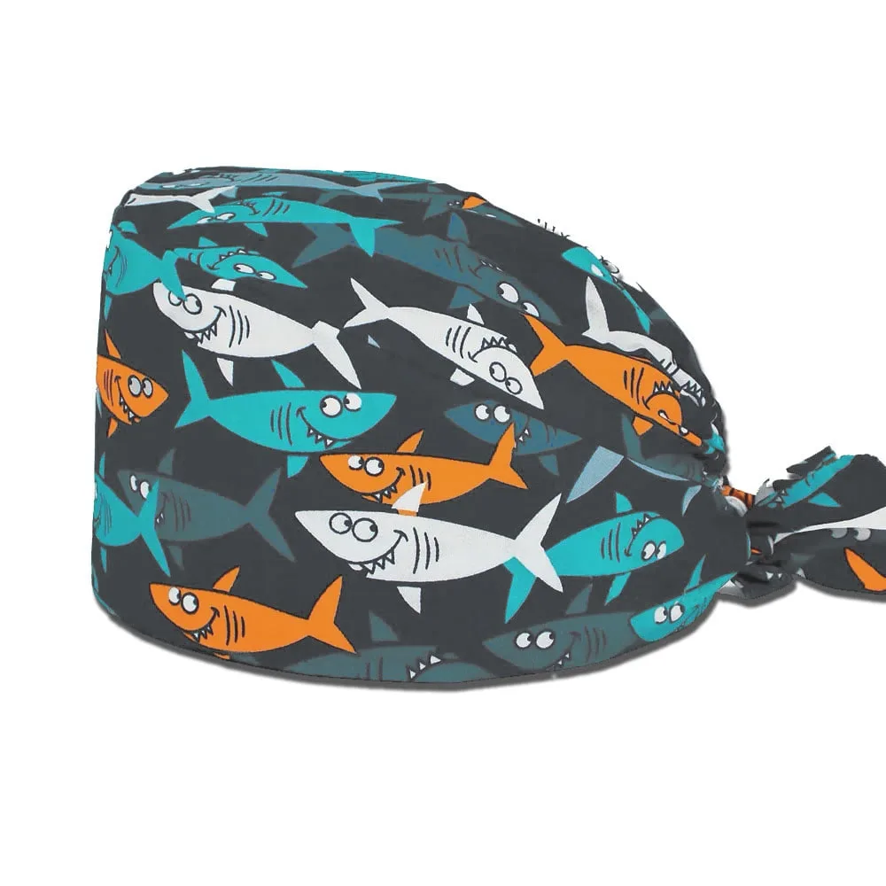 chapeau-docteur-tissu-requin-gris-bleu
