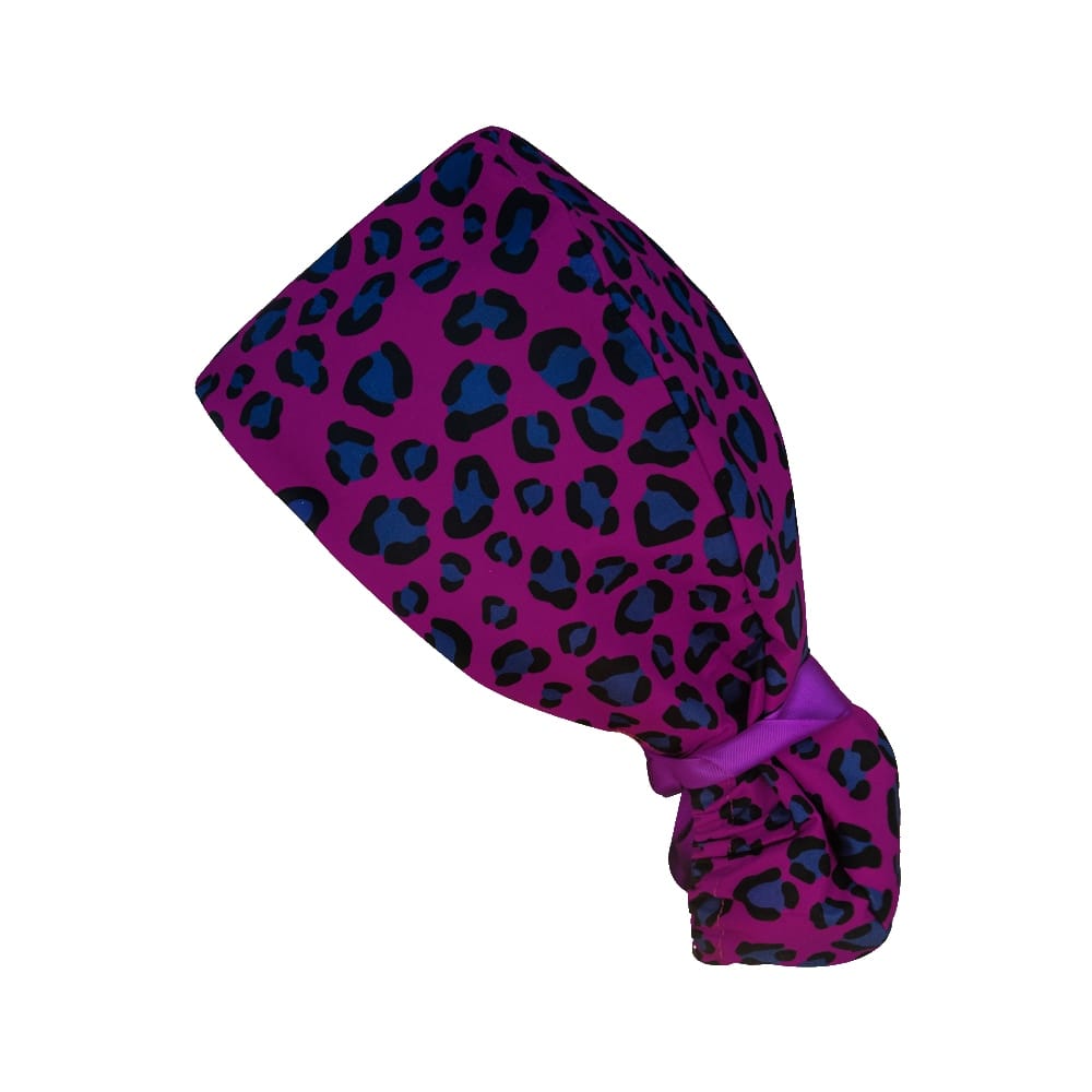 Calot cheveux longs PONYTAIL - Léopard violet